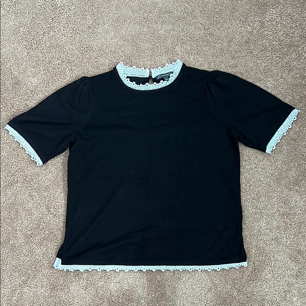 Black Lace Trim Top